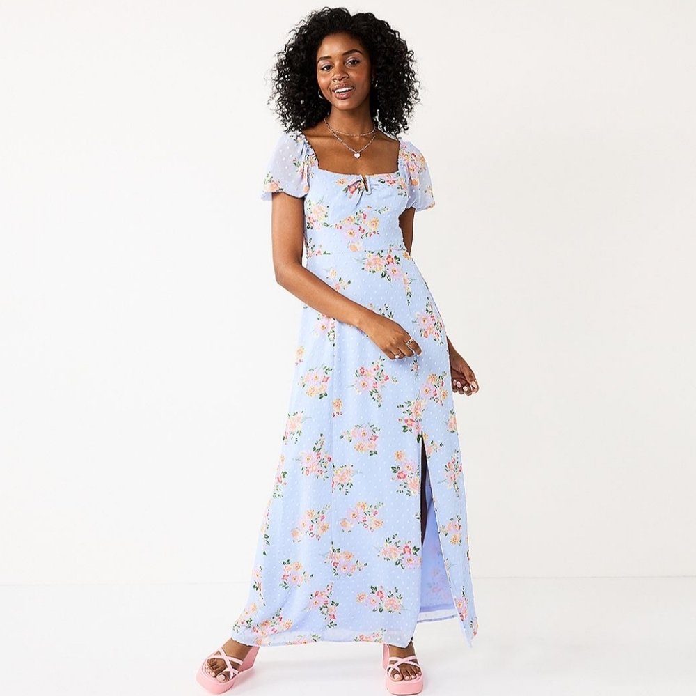 Juniors' SO Goods for Life U-Wire Front-Slit Maxi Dress MEDIUM